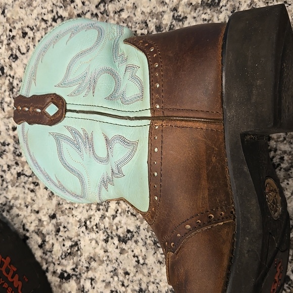 JUSTIN GYPSY CASUAL FOOT WITH BAY APACHE COWHIDE FOOT COWGIRL BOOTS. SIZE 8.5 - Picture 8 of 11